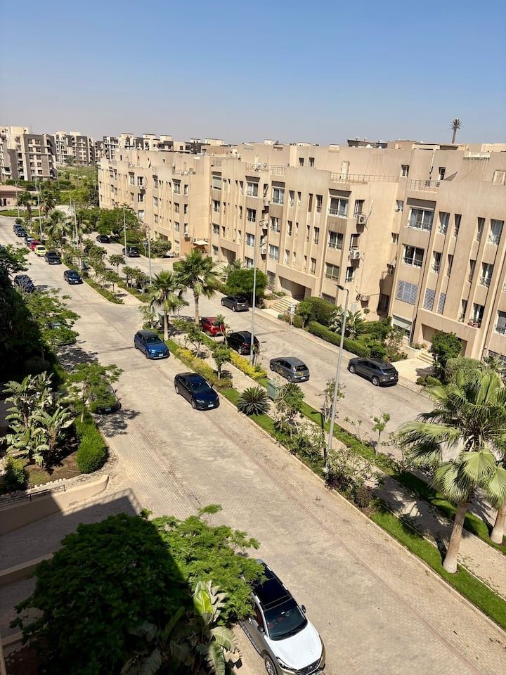 Parking along the roads inside the compound, near the building